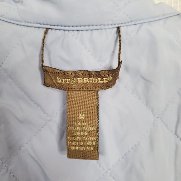 Bit & Bridle Womens Size M Vest Quilted Reversible Shaped Fit Pockets Blue Black - Picture 5 of 10